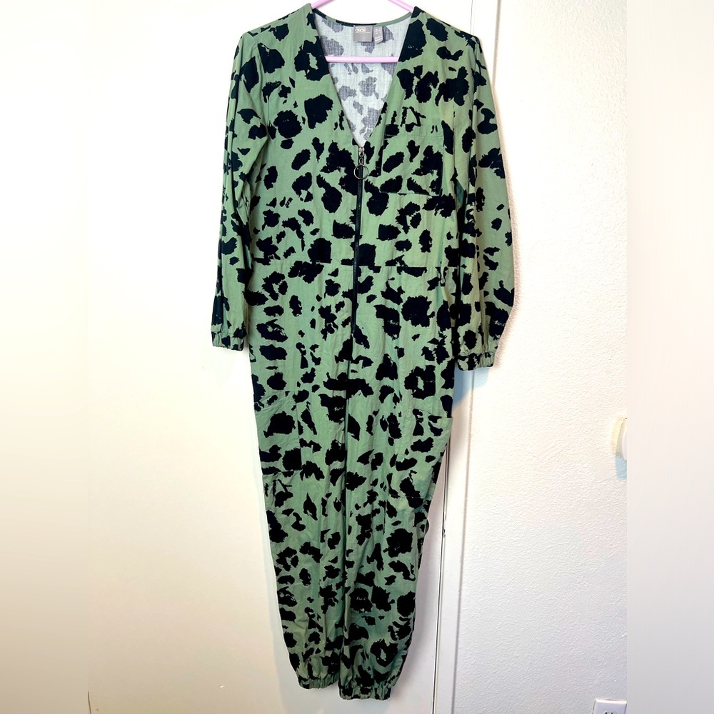 ASOS coveralls (overalls) green teal camo camouflage